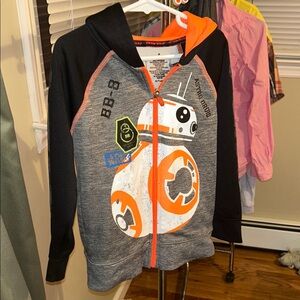 Star Wars BB-8 Zip-Up Hoodie — Gray, Black & Orange